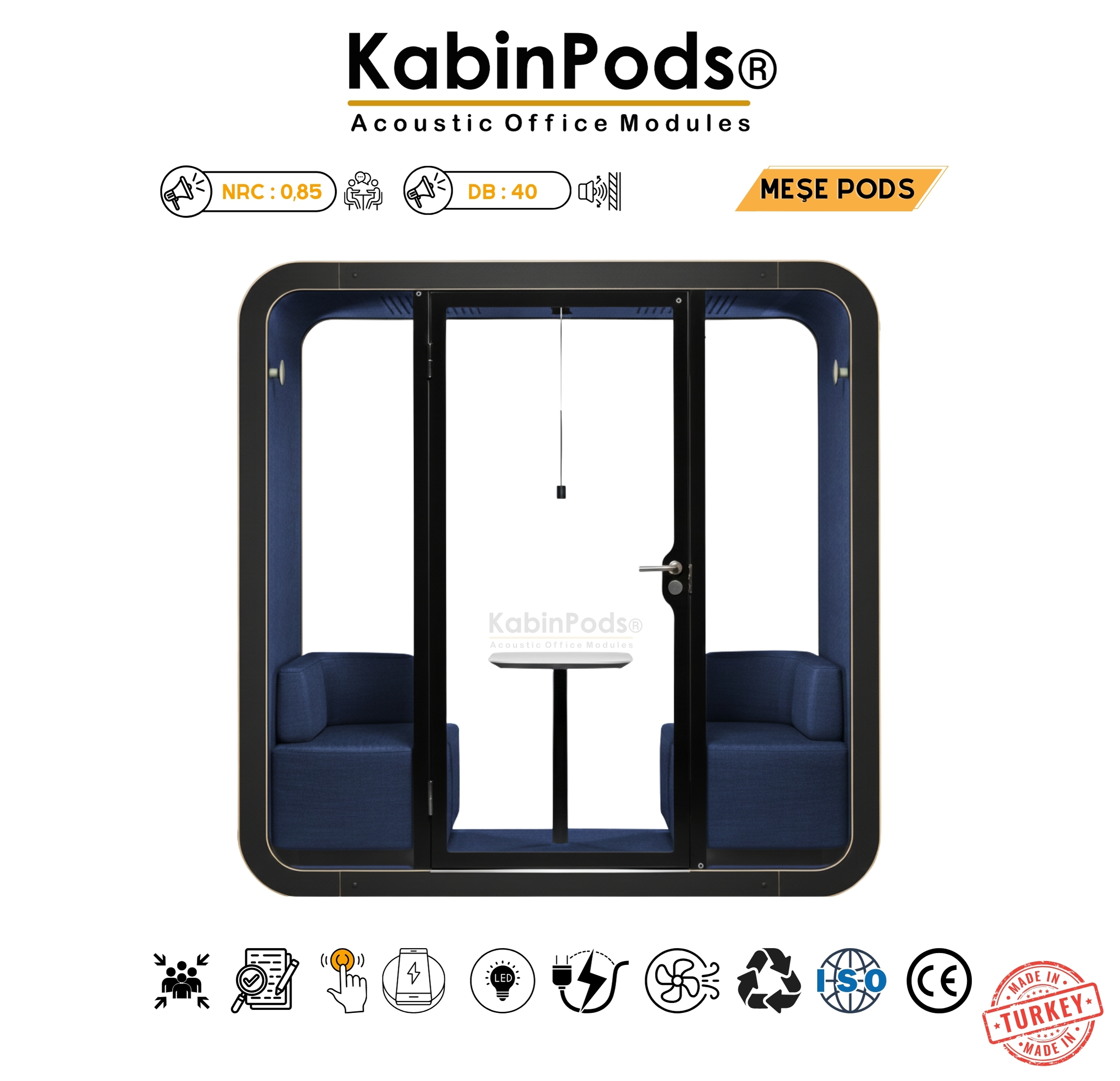 Akustik Ofis Kabini - Toplantı Kabini Ürün Görseli